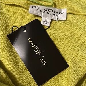 St. John knits jardin sequined one shoulder cocktail dress